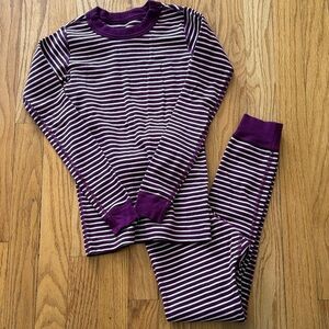 Hanna Andersson Moon and Back sz 8 Purple Striped Kids Pajama Set